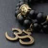 TCC™ Black Matte Agate Om Buddha Bracelet